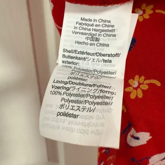 Madewell Women's Red Floral Smocked Wide Leg with Pockets Jumpsuit Size 00 - Picture 8 of 16